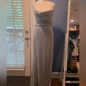 B Darlin Like New Gorgeous Glitter Gown With Leg Slit